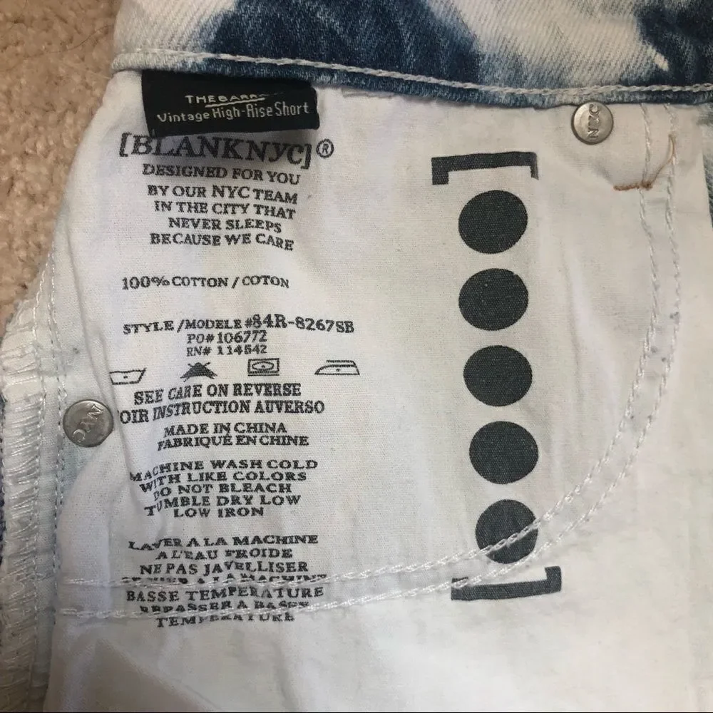 BlankNYC The Barrow Tie Dye Denim Shorts Size 28